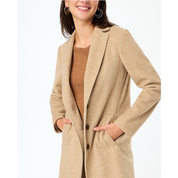 J.Crew Factory Herringbone Topcoat - Picture 3 of 12